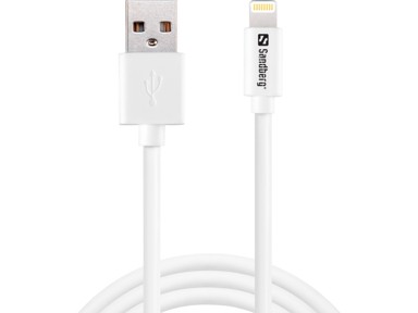 SANDBERG Kabel Lightning na USB, 1 m, bijela