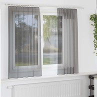 Voile zavjese s džepovima za šipke 2 kom. 140 x 140 cm, tamnosiva