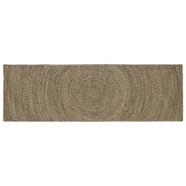 Tepih za područje, 80 x 250 cm, juta, prirodni i crni