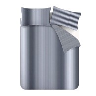 CATHERINE LANSFIELD Flanelska posteljina Stripe 200x200 cm Tamno plava