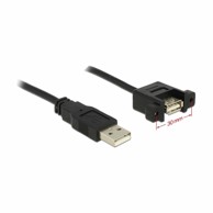 DELOCK USB produžni kabel A-A 1 m ugrađeni, crna