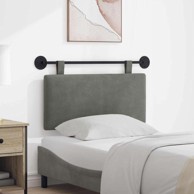 Zidno uzglavlje kreveta, bez LED, 90 cm, kordura tekstil, svjetlosiva
