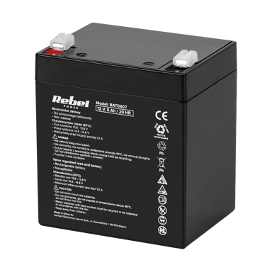 REBEL Gel olovni akumulator 12 V 5 Ah