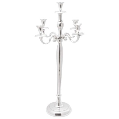 Svijećnjak aluminijski srebrni, 32×32×79,5 cm