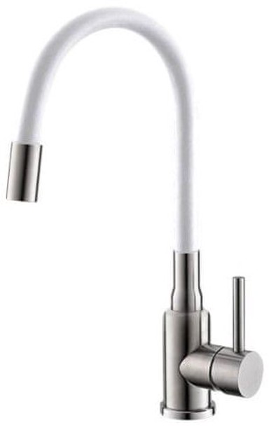 ALVEUS Kuhinjska slavina Flexa, krom mat, bijela