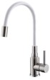 ALVEUS Kuhinjska slavina Flexa, krom mat, bijela