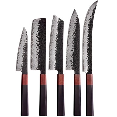 Set damaščanskih kuhinjskih noževa AO-37385, smeđi