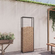 Stalak za drva za ogrjev mat crni 80x28x222 cm čelični
