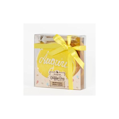 DOGGYEBAG Rođendanska torta za pse žuta, 120 g