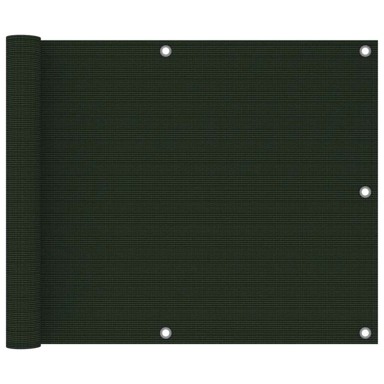 Balkonski zastor 75 x 500 cm HDPE, tamnozeleni