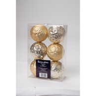 Božićni ukras, set 6 kom, ø 6 cm, šampanj