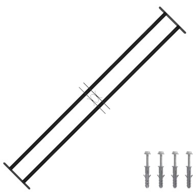 Rešetka za prozor, 176 x 30 cm, crna