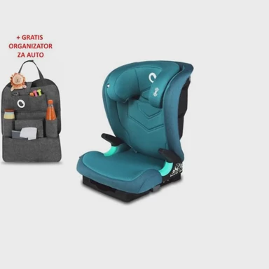 LIONELO Autosjedalica i-Size Neal, isofix 100-150cm, zelena + organizator