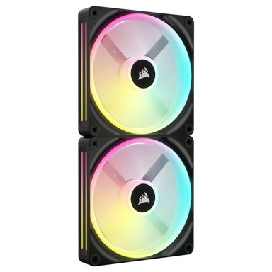 CORSAIR Računalni ventilator iCUE LINK QX140 RGB Series, PWM - set od 2 komada s RGB kontrolerom - 140mm, crni, starter CO-9051004-WW