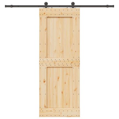 Klizna vrata s priborom za montažu, masivna borovina 85x210 cm