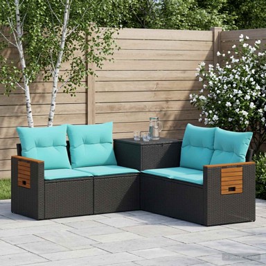 Set sofa 5 kom. 179 x 179 x 85 cm, crna i plava