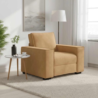 Sofa fotelja, 100 x 78 x 84 cm, baršun, smeđa