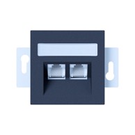 Mrežna podžbukna utičnica, srebrna, 2xRJ45, CAT 5E, I200