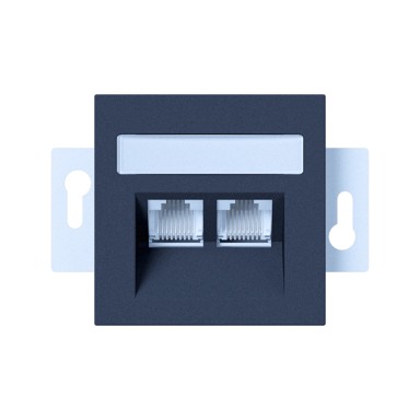 Mrežna podžbukna utičnica, srebrna, 2xRJ45, CAT 5E, I200