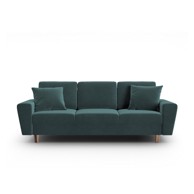 COSMOPOLITAN DESIGN Petrolej zelena baršunasti sklopiva/s prostorom za odlaganje sofa 235 cm Kyoto, 235x100x88 cm