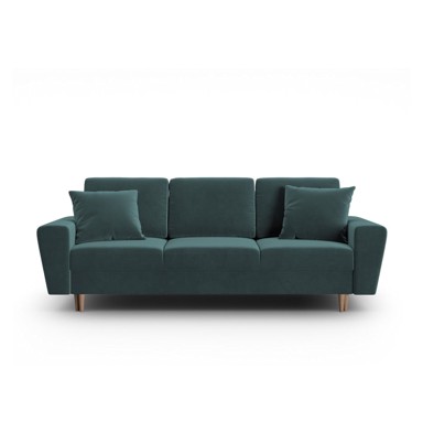 COSMOPOLITAN DESIGN Petrolej zelena baršunasti sklopiva/s prostorom za odlaganje sofa 235 cm Kyoto, 235x100x88 cm