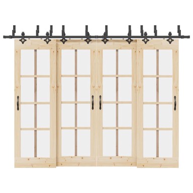 Pribor za klizna vrata 152,5 cm čelični crni