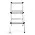 WILTEC Dvostrane preklopne ljestve, 2×2 stepenice, aluminij, 73 cm, neklizajuće