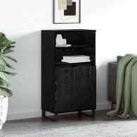 Highboard s policom i vratima 60x36x110 cm konstruirano drvo, crni  