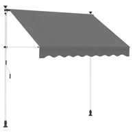 Ručno sklopiva tenda, 150 cm, svjetlosiva, bijeli okvir