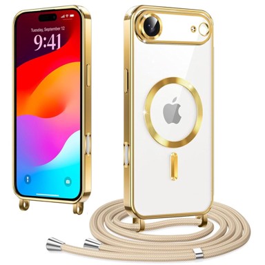 OVERBOARD Futrola za Apple iPhone Air, Electro MagSafe + traka za vezanje, zlatna