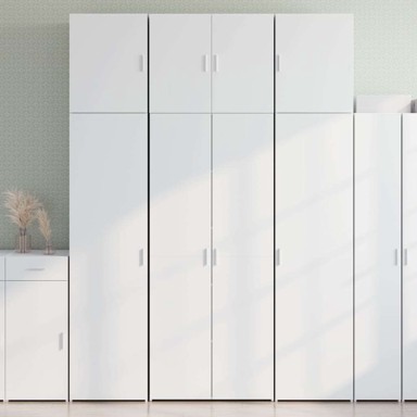 Visoka komoda bijela 80 x 42 5 x 249 cm od konstruiranog drva , bijela