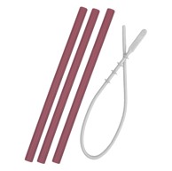 MINIKOIOI Mekana silikonska slamka Flexi Straws, 3 kom. i četka, roza