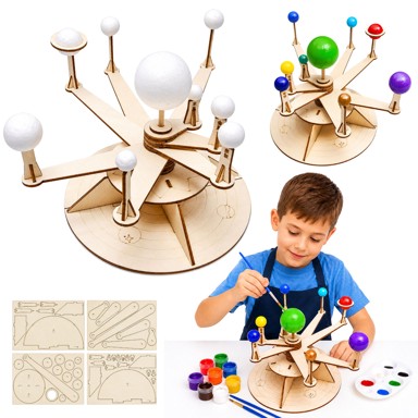 Drveni model planeta Sunčevog sustava, DIY edukativni komplet