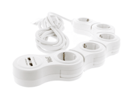 WELL PA Produžni kabel 5 m s USB podijelom i prekidačem