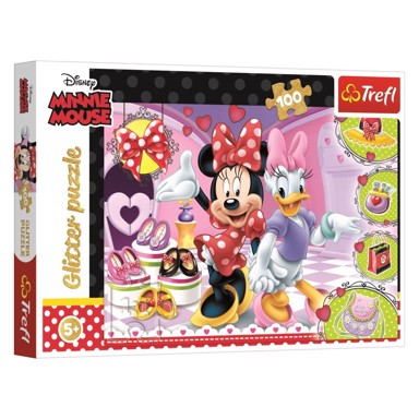 TREFL Puzzle glitter Minnie, 100 kom