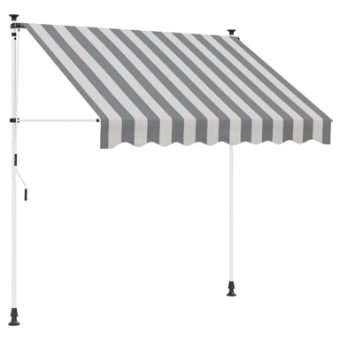 Ručno sklopiva tenda, 200 cm, antracit-bijela, bijeli okvir