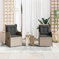 Vrtna klupa s jastukom 2 pcs 55 x 67 x 95 cm, poli-ratan, svjetlosiva