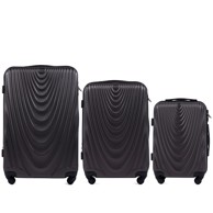 WINGS Set kofera 304, 3 kom (L, M, S), ABS+, tamno siva