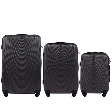 WINGS Set kofera 304, 3 kom (L, M, S), ABS+, tamno siva