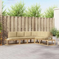 Set vanjskih sofa, 4 kom, 273 x 213,5 x 73 cm, poliester, bijela i bež
