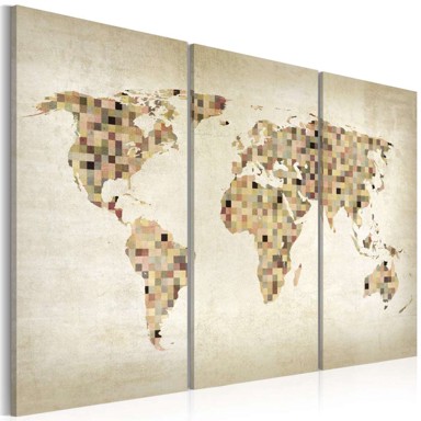Slika Beige shades of the World triptych 90x60