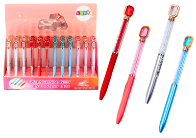 Kemijska olovka s kristalima i dijamantima, plavo punjenje 0,7 mm