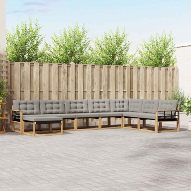 Set vanjskih sofa, 8 pcs, bijela i svjetlosiva
