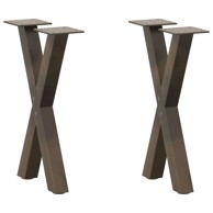 Noge za klub stolić X-oblik, 2 kom, 38 x (42-43) cm, čelik, prirodne