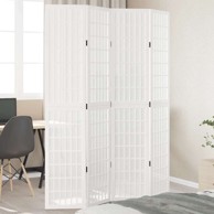 Paravan - Sobna pregrada s 4 panela bijela od masivnog drva paulovnije - 40 x 200 cm 1 4