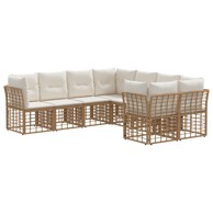 Set vanjskih sofa s jastucima, 8 kom, poliester, crna i tamno siva