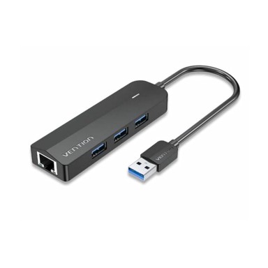 VENTION 3-portni USB 3.0 hub, Gigabit Ethernet Adapter 0,15m, crni