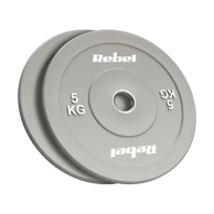 REBEL ACTIVE Set olimpijskih gumiranih utega Beast Bumper 2 x 5 kg, ukupno 10 kg, otvor 51 mm, sivi
