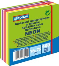 DONAU Samoljepljivi blok, 76 x 76 mm, 400 listova, neon zeleni