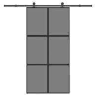 Klizna vrata s priborom od kaljenog stakla i aluminija 102,5x205 cm